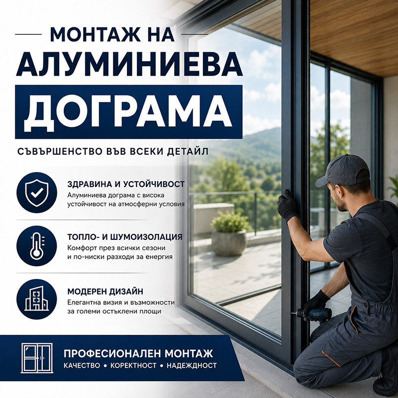 Монтаж на алуминиева дограма